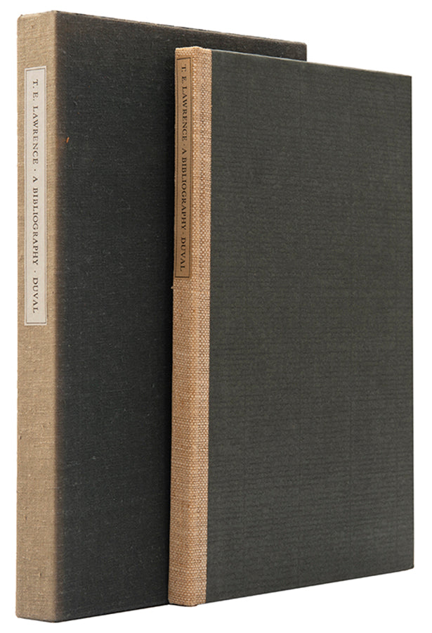 First edition of T.E. Lawrence: A Bibliography by Elizabeth W. Duval, inscribed by Joseph Blumenthal to Harold Corbin.