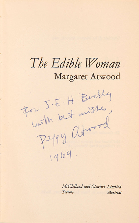 First edition, association copy of The Edible Woman by Margaret Atwood, with autograph letter.