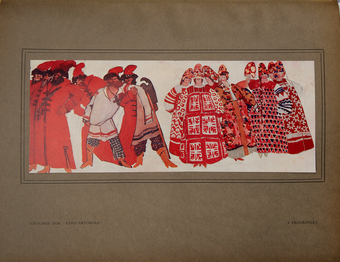 The plates represent the work of the main artists who contributed to the early days of the Ballets Russes