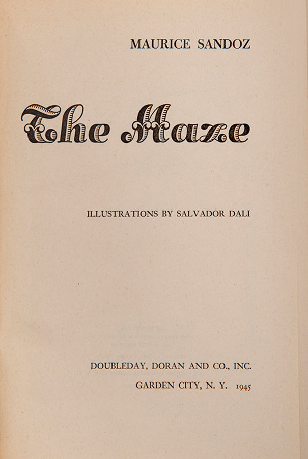 First edition of The Maze by Maurice Sandoz, signed by Salvador Dali.