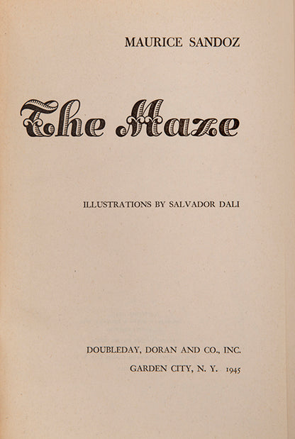 First edition of The Maze by Maurice Sandoz, signed by Salvador Dali.