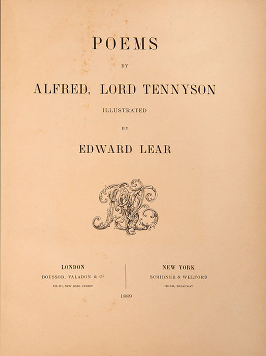 Poems by Alfred, Lord Tennyson illustrated by Edward Lear.