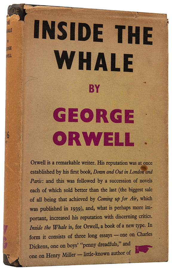 First edition of Inside the Whale by George Orwell, with the uncommon dustjacket.