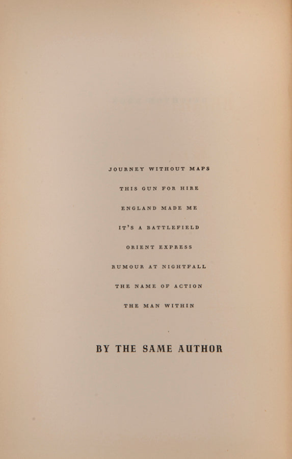 The first edition, publisehd in New York, of Graham Greene's murder-thriller Brigton Rock, with original pictorial dustjacket by George Salter.