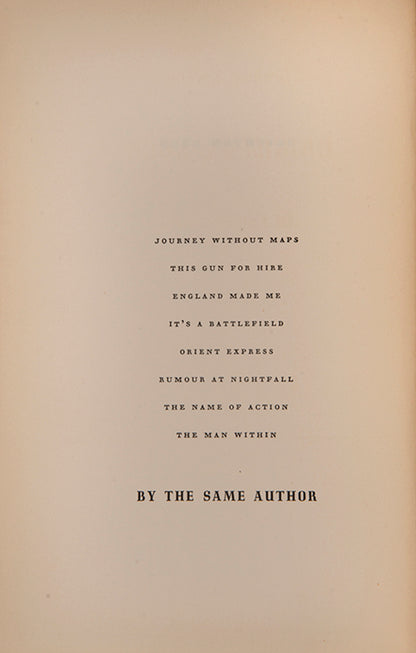The first edition, publisehd in New York, of Graham Greene's murder-thriller Brigton Rock, with original pictorial dustjacket by George Salter.