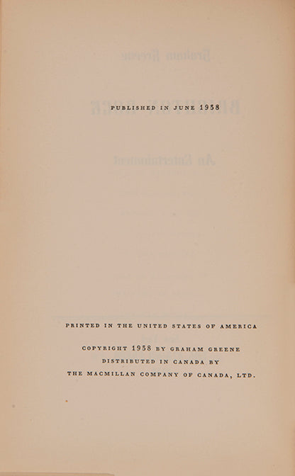 The first edition, publisehd in New York, of Graham Greene's murder-thriller Brigton Rock, with original pictorial dustjacket by George Salter.