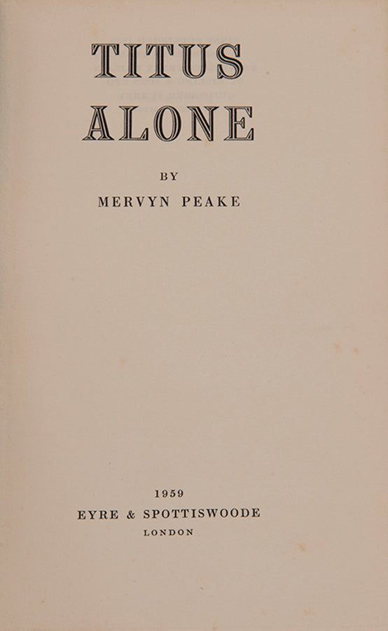 A set of three first editions from Mervyn Peake's Gorenghast trilogy, comprising Titus Groan, Gormenghast, and Titus Alone