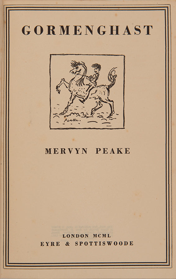 A set of three first editions from Mervyn Peake's Gorenghast trilogy, comprising Titus Groan, Gormenghast, and Titus Alone
