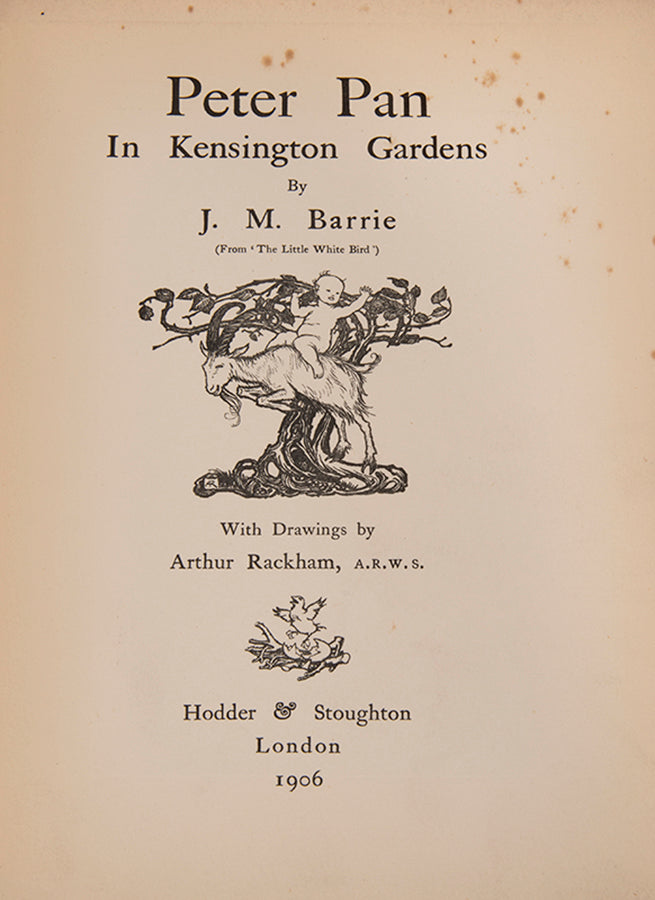 First trade edition of Peter Pan in Kensington Gardens, illustrated by Arthur Rackham