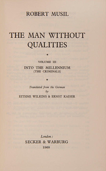 The Man Without Qualities: