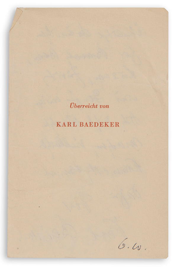 Rare presentation copy of Salzburg, inscribed by the publisher  Karl Friedrich Baedeker in 1964.