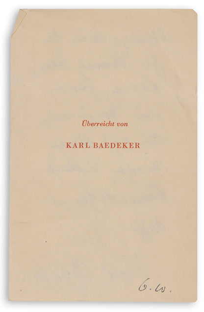 Rare presentation copy of Salzburg, inscribed by the publisher  Karl Friedrich Baedeker in 1964.