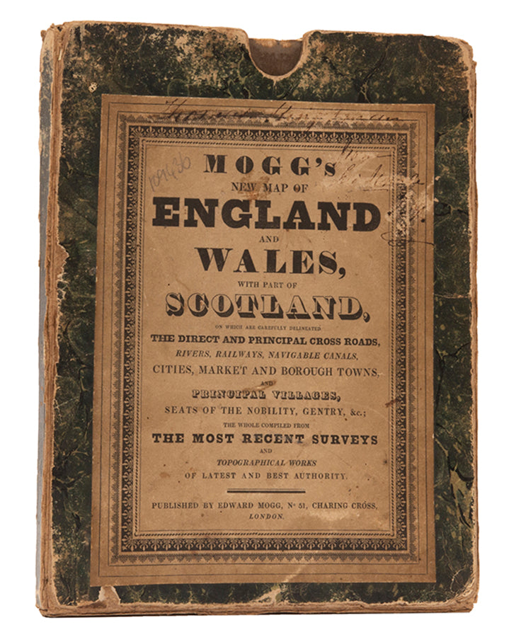 A richly hand coloured map of England and Wales showing the navigable canals, mail road routes and railway network at the dawn of the age of steam.