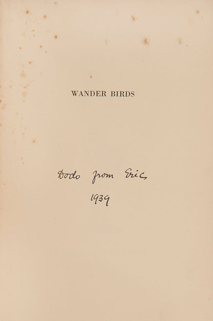 First edition of Wander Birds by Eric Walter White, inscribed by the author to his wife.