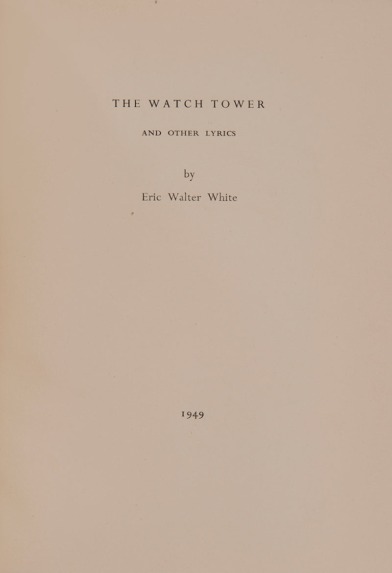 Limited edition of The Watch Tower by Eric Walter White, of which this is number 99.
