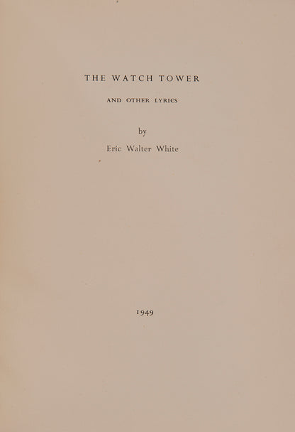 Limited edition of The Watch Tower by Eric Walter White, of which this is number 99.