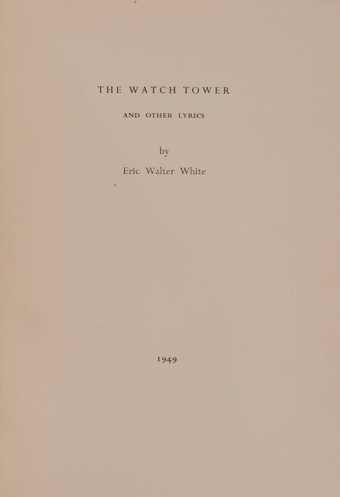 The Watch Tower and Other Lyrics.
