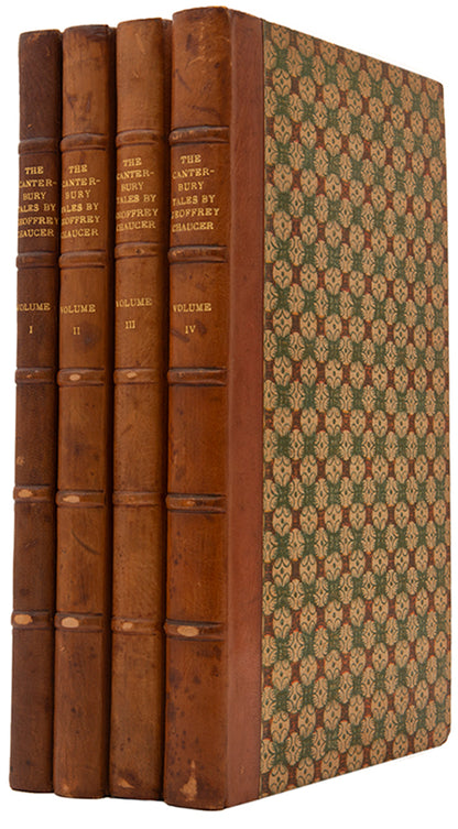 Limited edition of The Canterbury Tales by Geoffrey Chaucer, published by The Golden Cockerel Press and illustrated by Eric Gill.