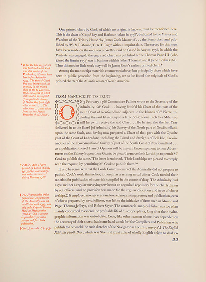 James Cook Suirveyor of Newfoundland edited by R.A. Skelton, Reproduced in facsimile from the copy in the library at UCLA.