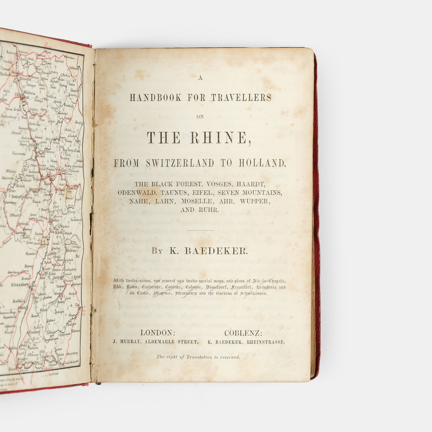 First English edition of the first English Baedeker title to be published.