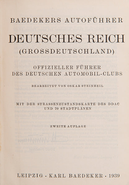 The endpapers on this copy are dated July 1939, just before the outbreak of World War II. 