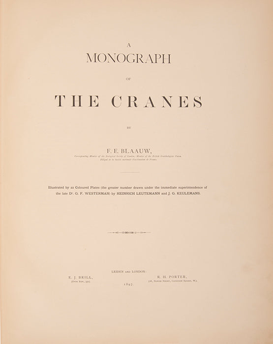 A monograph of the cranes.