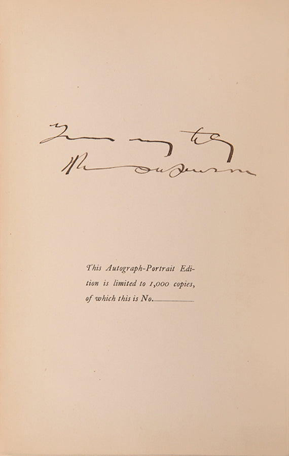 The signed Autograph-Portrait edition of Thomas Lawson's Frenzied Finance, an expose of corproate greed and corruption, signed by the author.