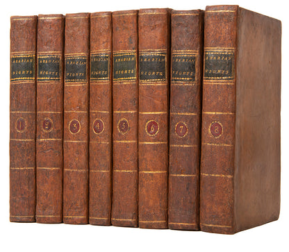 First edition of Robert Heron's Arabian Tales, the earliest most complete English translation of the Arabian Nights with four additional volumes.