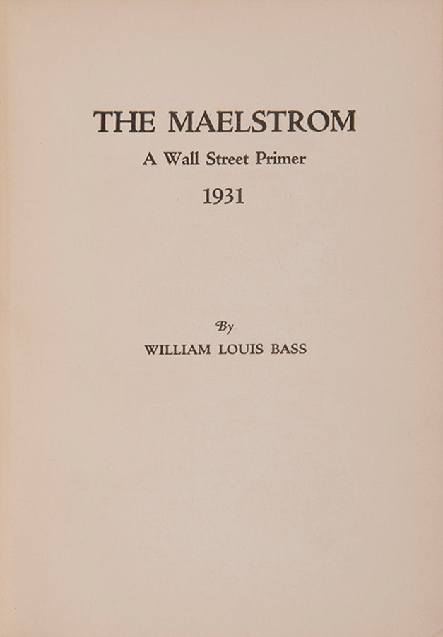 A curious, privately published post-crash guide urging novice investors to take a cautious approach to entering the maelstrom of Wall Street.