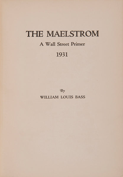 A curious, privately published post-crash guide urging novice investors to take a cautious approach to entering the maelstrom of Wall Street.