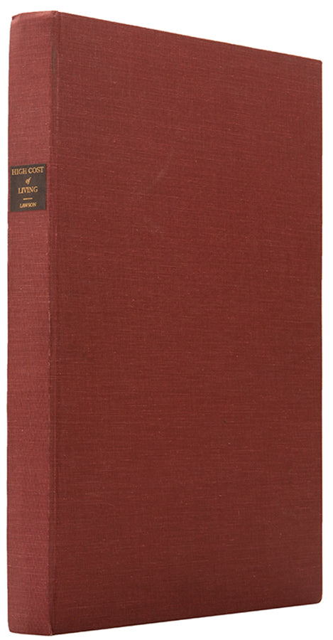 The first edition of Lawson's High Cost Living, an amusing insider's account of stock market machination, with provenance for congressman Courtney Hamlin.