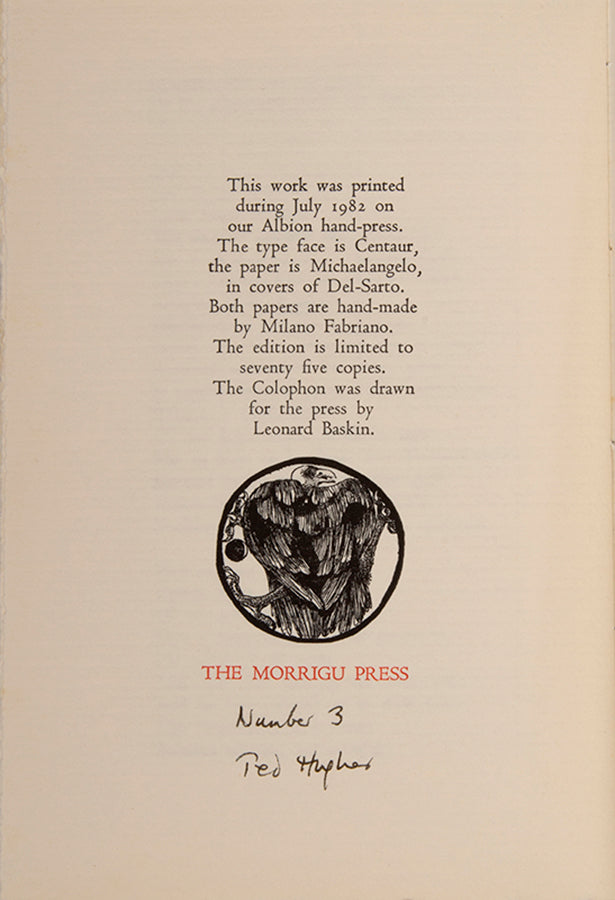 First printings of Wolf-Watching and Giant Dream of Elephants by Ted Hughes, each signed by the author.