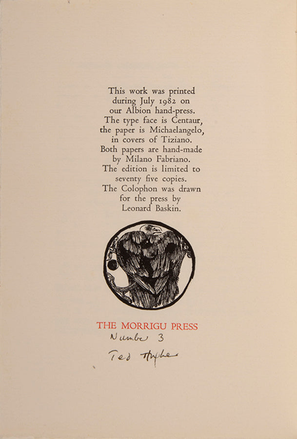 First printings of Wolf-Watching and Giant Dream of Elephants by Ted Hughes, each signed by the author.