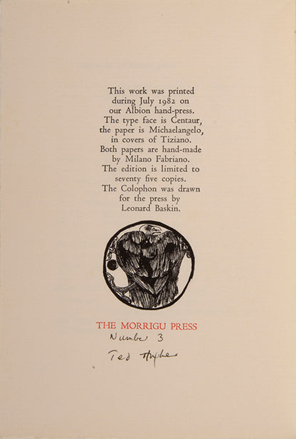 First printings of Wolf-Watching and Giant Dream of Elephants by Ted Hughes, each signed by the author.