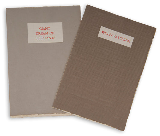 First printings of Wolf-Watching and Giant Dream of Elephants by Ted Hughes, each signed by the author.