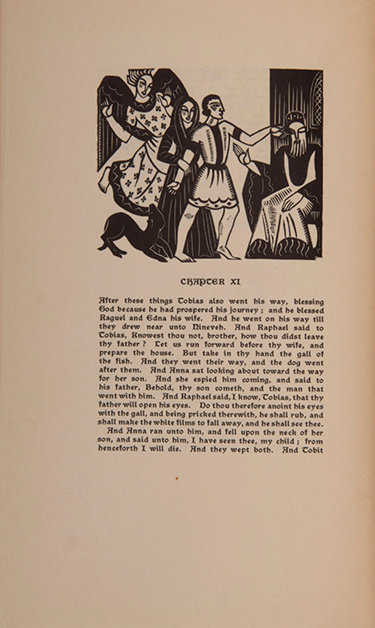 First edition of The Book of Tobit illustrated by Ann Gillmore Carter, published by the Mandrake Press.
