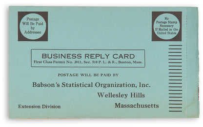 A scarce mail order booklet for books by the noted economist and temperance campaigner Roger Babson, founder of the eponymous investment newsletter.