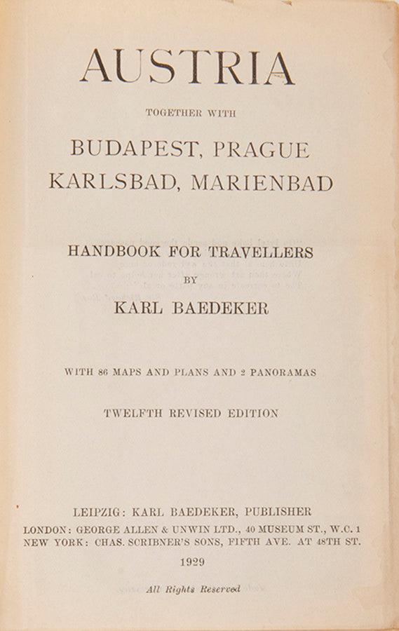 Last edition in this series (1900-1929). The Austro-Hungarian Empire had disintegrated after World War I.