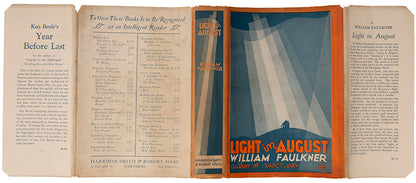 A superb copy of Light in August by William Faulkner, first issue with 'Jefferson' for 'Mottstown' on p340, line 1.
