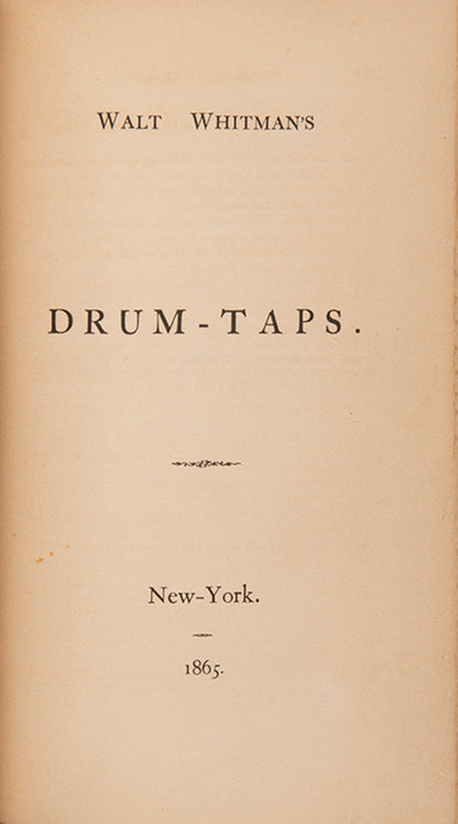 The fourth edition, first issue of Walt Whitman's seminal collection of poems on the philosophy of life, Leaves of Grass.