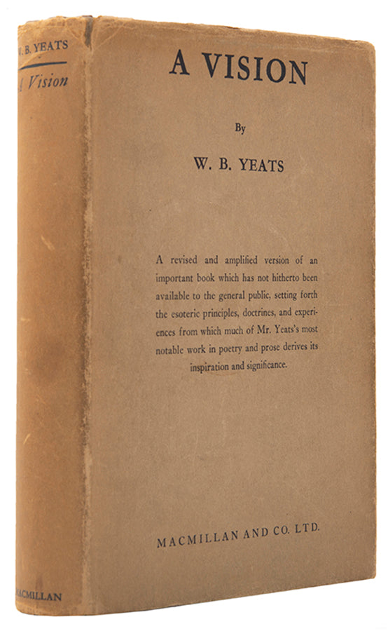 First trade edition of A Vision by W.B. Yeats, revised and expanded from the first edition of 1926.