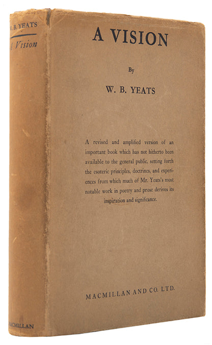 First trade edition of A Vision by W.B. Yeats, revised and expanded from the first edition of 1926.