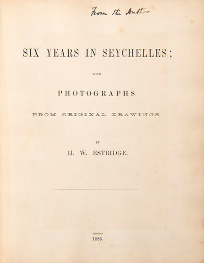 includes notes on the history and topography of the Seychelles, together details of its trade and commerce and a detailed account of its natural history.