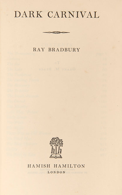 A great first UK edition of one of Bradbury's best-known collections of science fiction and fantasy stories. A near fine example.