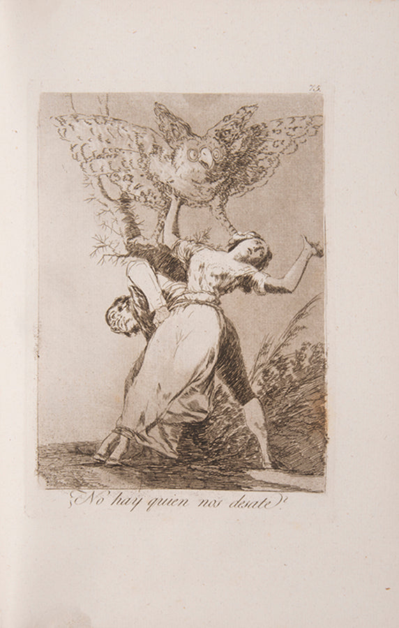 The complete set of eighty etchings with burnished aquatint, drypoint and engraving that make up Los Caprichos by Goya.