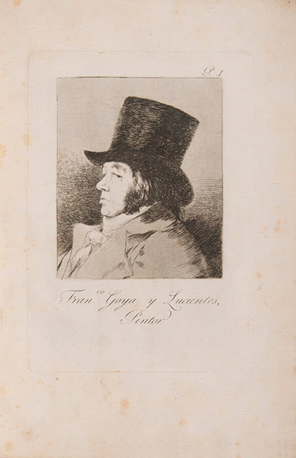 The complete set of eighty etchings with burnished aquatint, drypoint and engraving that make up Los Caprichos by Goya.
