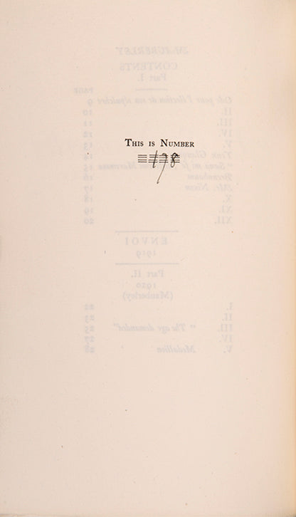 First edition of Hugh Selwyn Mauberley by Ezra Pound, one of 200 copies.