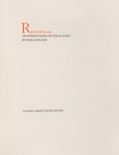 Redondillas, or Something of That Sort.