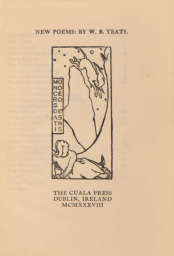 First edition of New Poems by W.B. Yeats, one of 450 copies printed at the Cuala Press.
