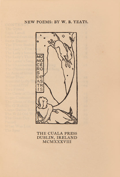 First edition of New Poems by W.B. Yeats, one of 450 copies printed at the Cuala Press.